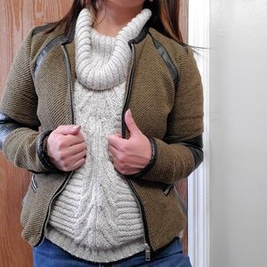 H&M Faux Leather Tweed Jacket